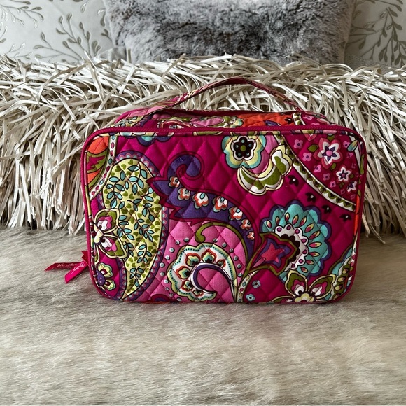 VERA BRADLEY Pink Swirls 2014 Large Microfiber Blush & Brush Cosmetic Case - Picture 4 of 11